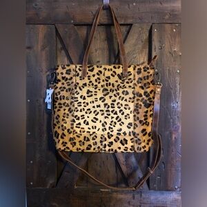 American Darling Leopard Print Tote Bag with conceal carry pocket
